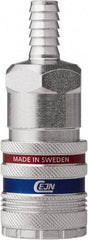 CEJN - Hose Barb Industrial Pneumatic Hose Safety Coupler - Steel/Brass, 1/2" Body Diam, 3/4" Hose ID - Industrial Tool & Supply