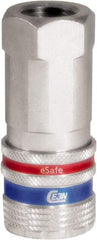 CEJN - 3/8 Female NPT Industrial Pneumatic Hose Safety Coupler - Steel/Brass, 3/8" Body Diam - Industrial Tool & Supply