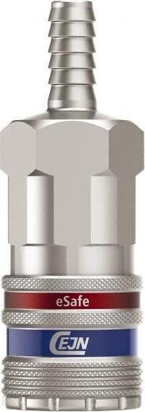 CEJN - Hose Barb Industrial Pneumatic Hose Safety Coupler - Steel/Brass, 3/8" Body Diam, 3/8" Hose ID - Industrial Tool & Supply