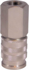 CEJN - 1/4 Female NPT Industrial Pneumatic Hose Coupler - Stainless Steel, 1/4" Body Diam - Industrial Tool & Supply