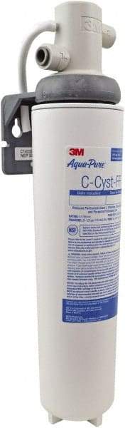 3M Aqua-Pure - 3-3/16" OD, 15-5/32" Cartridge Length, 0.5 Micron Rating Cartridge Filter Assembly - 3/8" Pipe Size, Reduces Particulate, Chlorine Odor, Parasitic Protozoan Cysts & Sediment - Industrial Tool & Supply