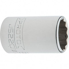 Proto - 3/8" Drive, Intermediate Hand Socket - 12 Points, 1-25/32" OAL, Steel, Full Polish Finish - Industrial Tool & Supply