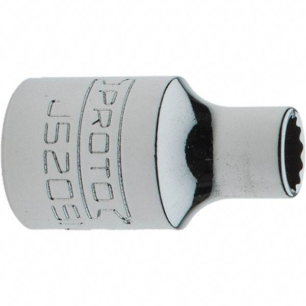 Proto - 9/32", 3/8" Drive, Intermediate Hand Socket - 12 Points, 1-15/64" OAL, Steel, Full Polish Finish - Industrial Tool & Supply