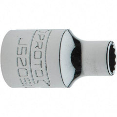 Proto - 9/32", 3/8" Drive, Intermediate Hand Socket - 12 Points, 1-15/64" OAL, Steel, Full Polish Finish - Industrial Tool & Supply