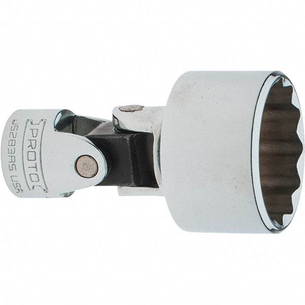 Proto - 1", 3/8" Drive, Intermediate Hand Socket - 12 Points, 2-1/4" OAL, Steel, Full Polish Finish - Industrial Tool & Supply