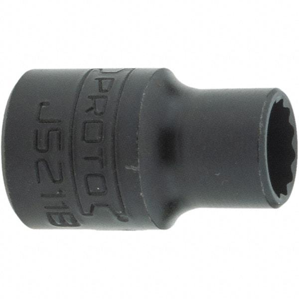 Proto - 11/32", 3/8" Drive, Intermediate Hand Socket - 12 Points, 1-7/64" OAL, Steel, Black Finish - Industrial Tool & Supply