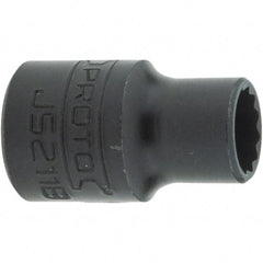 Proto - 11/32", 3/8" Drive, Intermediate Hand Socket - 12 Points, 1-7/64" OAL, Steel, Black Finish - Industrial Tool & Supply