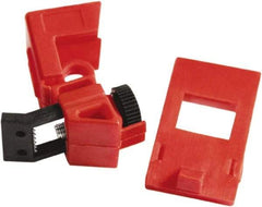 NMC - Polypropylene Single-Pole Circuit Breaker Lockout - 277 Volt, 2" Lockout Length, 1-3/8" Lockout Thickness, 7/8" Lockout Width, 1 Padlock, 1 Circuit, English - Industrial Tool & Supply