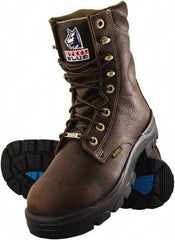 Steel Blue - Men's Size 11 Medium Width Steel Work Boot - Oak, Leather Upper, TPU Outsole, 8" High, Lace-Up - Industrial Tool & Supply