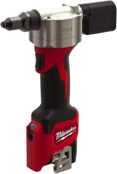Milwaukee Tool - All up to 3/16" Closed End Rivet Capacity , 2,000 Lb Pull Force Cordless Electric Riveter - 0.8" Stroke Length, 12 Volt, Mandrel Collection, Bare Tool Battery Included - Industrial Tool & Supply