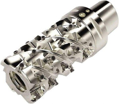 Seco - 63mm Cut Diam, 163mm OAL, Indexable Square Shoulder Helical End Mill - LO.. 12 Inserts, C6 Modular Connection, 90° Lead Angle, Series Square T4-08 - Industrial Tool & Supply