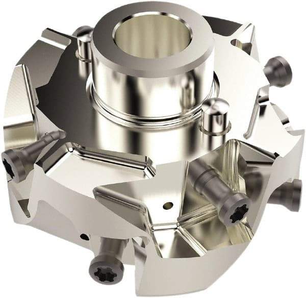Seco - 50mm Cut Diam, 18mm Shank Diam, 33.5mm OAL, Indexable Square Shoulder Helical End Mill - LO.. 12 Inserts, Cylindrical Shank, 90° Lead Angle, Series Square T4-08 - Industrial Tool & Supply