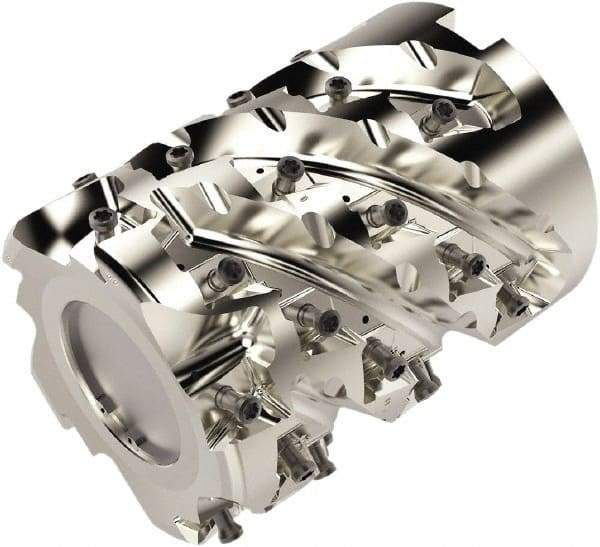 Seco - 35 Inserts, 3" Cut Diam, 1" Arbor Diam, 3.18" Max Depth of Cut, Indexable Square-Shoulder Face Mill - 90° Lead Angle, 100mm High, LOEX12.. Insert Compatibility, Through Coolant, Series Square T4-12 - Industrial Tool & Supply