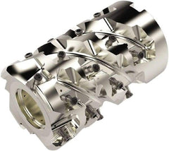 Seco - 28 Inserts, 2-1/2" Cut Diam, 1" Arbor Diam, 3.18" Max Depth of Cut, Indexable Square-Shoulder Face Mill - 90° Lead Angle, 163mm High, LOEX12.. Insert Compatibility, Through Coolant, Series Square T4-12 - Industrial Tool & Supply