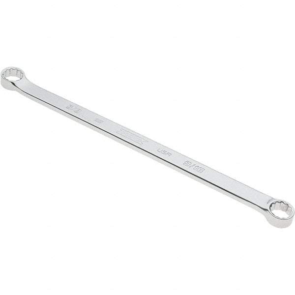 Proto - 9/16" x 5/8" 12 Point Box Wrench - Double End, 53/64" Head Diam x 13/32" Head Thickness, 12-31/64" OAL, Steel, Polished Finish, 15° Offset - Industrial Tool & Supply