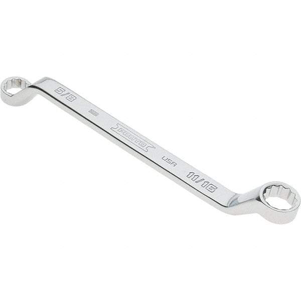 Proto - 5/8 x 11/16" 12 Point Box Wrench - Double End, 29/32" Head Diam x 1" Head Thickness, 9-3/4" OAL, Steel, Polished Finish, 15° Offset - Industrial Tool & Supply