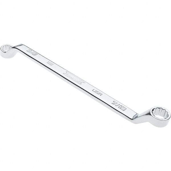 Proto - 3/8" x 7/16" 12 Point Box Wrench - Double End, 19/32" Head Diam x 41/64" Head Thickness, 7-1/2" OAL, Steel, Polished Finish, 15° Offset - Industrial Tool & Supply