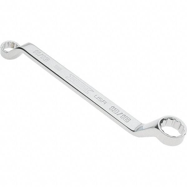 Proto - 11/16" x 3/4" 12 Point Box Wrench - Double End, 1" Head Diam x 1-5/32" Head Thickness, 10-51/64" OAL, Steel, Polished Finish, 15° Offset - Industrial Tool & Supply