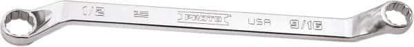 Proto - 1/2" x 9/16" 12 Point Box Wrench - Double End, 47/64" Head Diam x 13/16" Head Thickness, 8-51/64" OAL, Steel, Polished Finish, 15° Offset - Industrial Tool & Supply