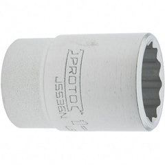 Proto - 1-1/8", 3/4" Drive, Standard Hand Socket - 12 Points, 2.335" OAL, Steel, Full Polish Finish - Industrial Tool & Supply