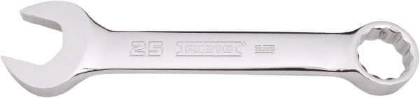 Proto - 25mm 12 Point Combination Wrench - 15° Offset Angle, 8-13/32" OAL, Steel, Full Polish Finish - Industrial Tool & Supply