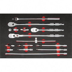 Proto - 15 Piece 1/2" Drive Mechanic's Tool Set - Comes in 23 x 16" Foam Insert - Industrial Tool & Supply