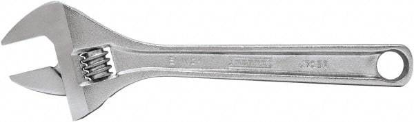 Proto - 1-1/8" Jaw Capacity, 8" Standard Adjustable Wrench - Steel, Polished Finish, 8" OAL - Industrial Tool & Supply