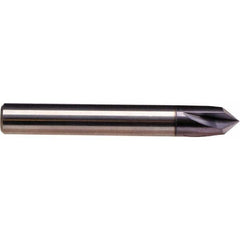 Emuge - 3/8" Diam 4 Flute Single End Solid Carbide Chamfer Mill - Industrial Tool & Supply