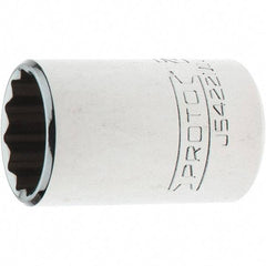 Proto - 1/2" Drive, Standard Hand Socket - 12 Points, 1-35/64" OAL, Steel, Chrome Finish - Industrial Tool & Supply