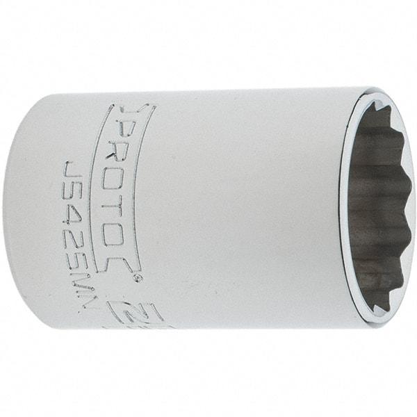 Proto - 1/2" Drive, Standard Hand Socket - 12 Points, 1-59/64" OAL, Steel, Chrome Finish - Industrial Tool & Supply