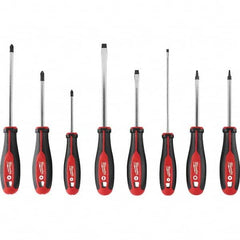Milwaukee Tool - Screwdriver Sets Screwdriver Types Included: Philips; Slotted; Square; Torx Number of Pieces: 8 - Industrial Tool & Supply