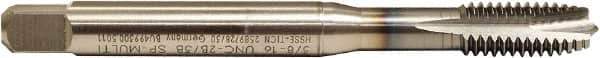 Emuge - #12-24 UNC, 3 Flute, TiCN Finish, HSS-E Spiral Point Tap - Plug Chamfer, Right Hand Thread, 3.15" OAL, 0.63" Thread Length, 0.22" Shank Diam, 2B/3B Class of Fit - Exact Industrial Supply