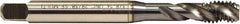 Emuge - M4x0.70 Metric, 3 Flute, TiCN Finish, HSS-E Spiral Point Tap - Plug Chamfer, Right Hand Thread, 63mm OAL, 13mm Thread Length, 0.168" Shank Diam, 6H Class of Fit - Exact Industrial Supply