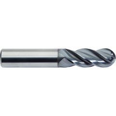 Ball End Mill: 0.3125″ Dia, 0.5″ LOC, 4 Flute, Solid Carbide 2″ OAL, 5/16″ Shank Dia, 35 & 38 ° Helix, ALtima Blaze Coated, Single End, Series 279