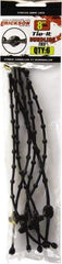 Erickson Manufacturing - 8" Long Black Rubber Reusable Cable Tie - 10 Lb Tensile Strength, 3mm Thick, 3" Max Bundle Diam - Industrial Tool & Supply