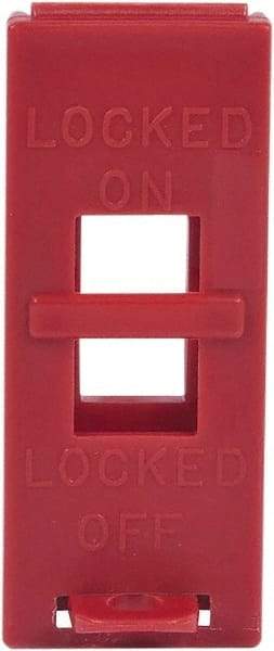 NMC - Polypropylene Wall Switch Lockout - 1/2" Lockout Length, 3-1/2" Lockout Thickness, 1-1/2" Lockout Width, 1 Padlock, English - Industrial Tool & Supply