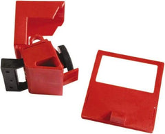 NMC - Polypropylene Single-Pole Circuit Breaker Lockout - 600 Volt, 2-3/4" Lockout Length, 1-3/4" Lockout Thickness, 1-13/16" Lockout Width, 1 Padlock, 1 Circuit, English - Industrial Tool & Supply