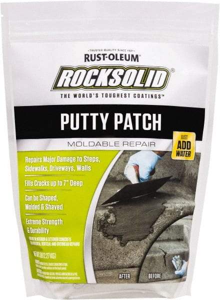 Rust-Oleum - 3 Lb Bag Concrete Putty Patch - Concrete Gray, 1.5 Sq Ft Coverage - Industrial Tool & Supply