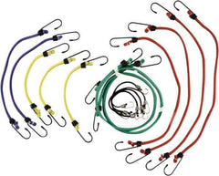 Erickson Manufacturing - Bungee Cord with S Hook - 10, 13, 18, 24, 30" OAL, Red/Blue/Green/Yellow - Industrial Tool & Supply