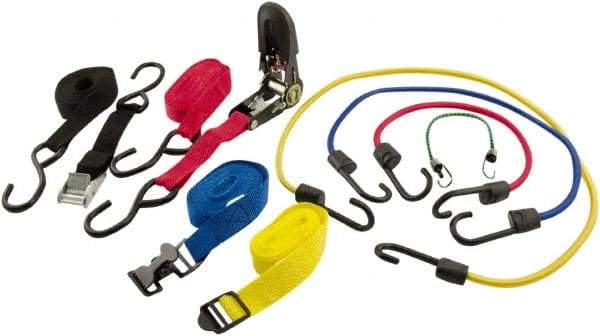 Erickson Manufacturing - Bungee Cord with S Hook - 18, 24, 36" OAL, Red/Blue/Green/Yellow - Industrial Tool & Supply