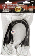 Erickson Manufacturing - Tarp Strap with S Hook - 15" OAL, Black - Industrial Tool & Supply