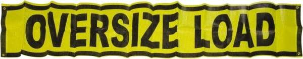 Erickson Manufacturing - Vinyl Oversized Load Banner - 18" Wide x 84" Long, Yellow & Black, For Use with Trucks - Industrial Tool & Supply