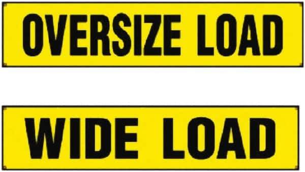 Erickson Manufacturing - Vinyl Wide/Oversized Load Banner - 18" Wide x 84" Long, Yellow & Black, For Use with Trucks - Industrial Tool & Supply