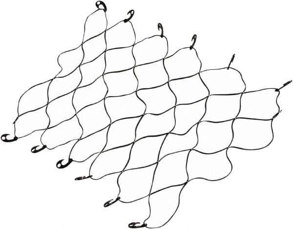Erickson Manufacturing - Rubber Cargo Net - 70" Wide x 52" Long, Black, For Use with Pick Ups - Industrial Tool & Supply