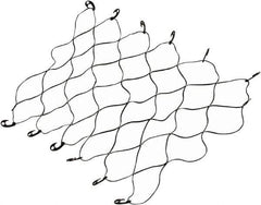 Erickson Manufacturing - Rubber Cargo Net - 70" Wide x 52" Long, Black, For Use with Pick Ups - Industrial Tool & Supply