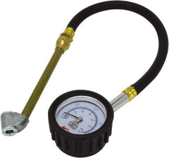 Milton - 0 to 60 psi Dial Dual Head Tire Pressure Gauge - 12' Hose Length, 2 psi Resolution - Industrial Tool & Supply