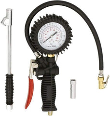 Milton - 2 to 175 psi Dial Easy-Clip Tire Pressure Gauge - 16' Hose Length, 2 psi Resolution - Industrial Tool & Supply