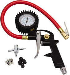 Milton - 0 to 150 psi Dial Easy-Clip Tire Pressure Gauge - 13' Hose Length, 2 psi Resolution - Industrial Tool & Supply