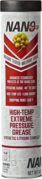 Nano Pro MT - 14 oz Cartridge Lithium High Temperature Grease - Dark Red, Extreme Pressure & High Temperature, 500°F Max Temp, NLGIG 2, - Industrial Tool & Supply