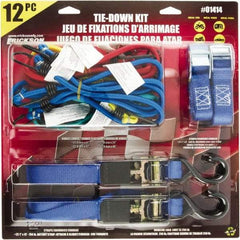 Erickson Manufacturing - 15' Long x 1" Wide, 750 Lb Basket Capacity, Polyester & Steel Web Sling - Blue - Industrial Tool & Supply